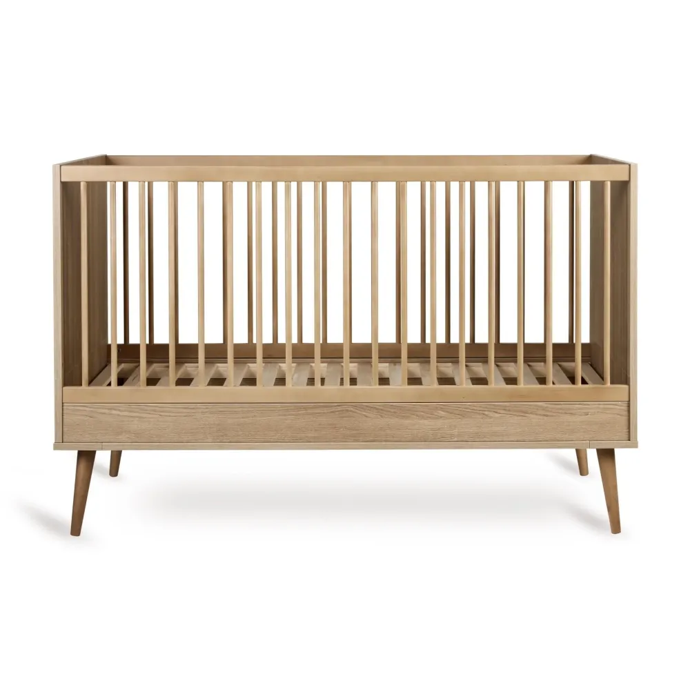 Babybett Flow - Honey Ash 140x70cm (inkl. Umbaumöglichkeit ein Kinderbett 140x70cm)
