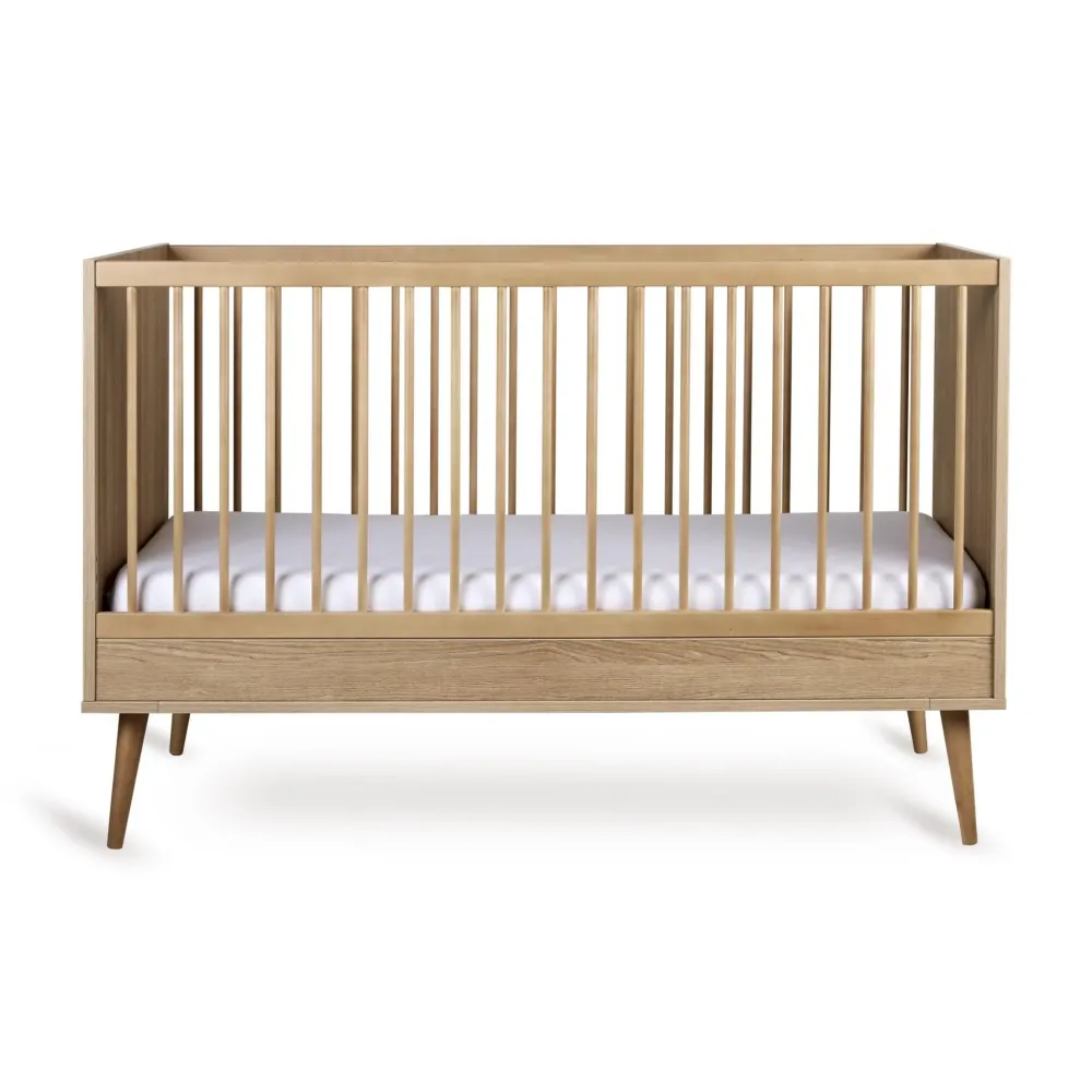 Babybett Flow - Honey Ash 140x70cm (inkl. Umbaumöglichkeit ein Kinderbett 140x70cm)