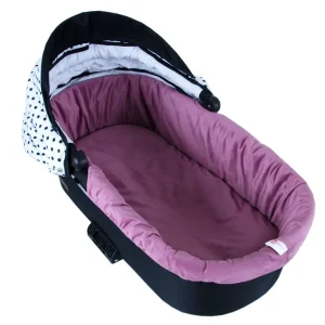 BABYLUX Nestchen für Kinderwagen BABYWANNE Matratze 2Tlg Set W107 Velvet Altrosa