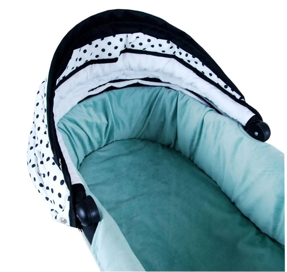 BABYLUX Nestchen für Kinderwagen BABYWANNE Matratze 2Tlg Set W105 Velvet Türkis