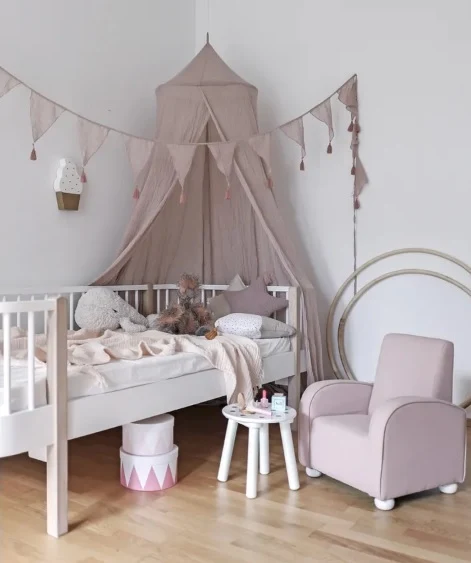 Betthimmel Baldachin fürs Kinderbett grau, K044, JaBaDaBaDu