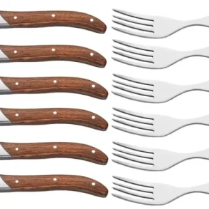 Blackwell Steakbesteck Laguiole - Steakmesser & Steakgabeln - Rosenholz - 12 Stück