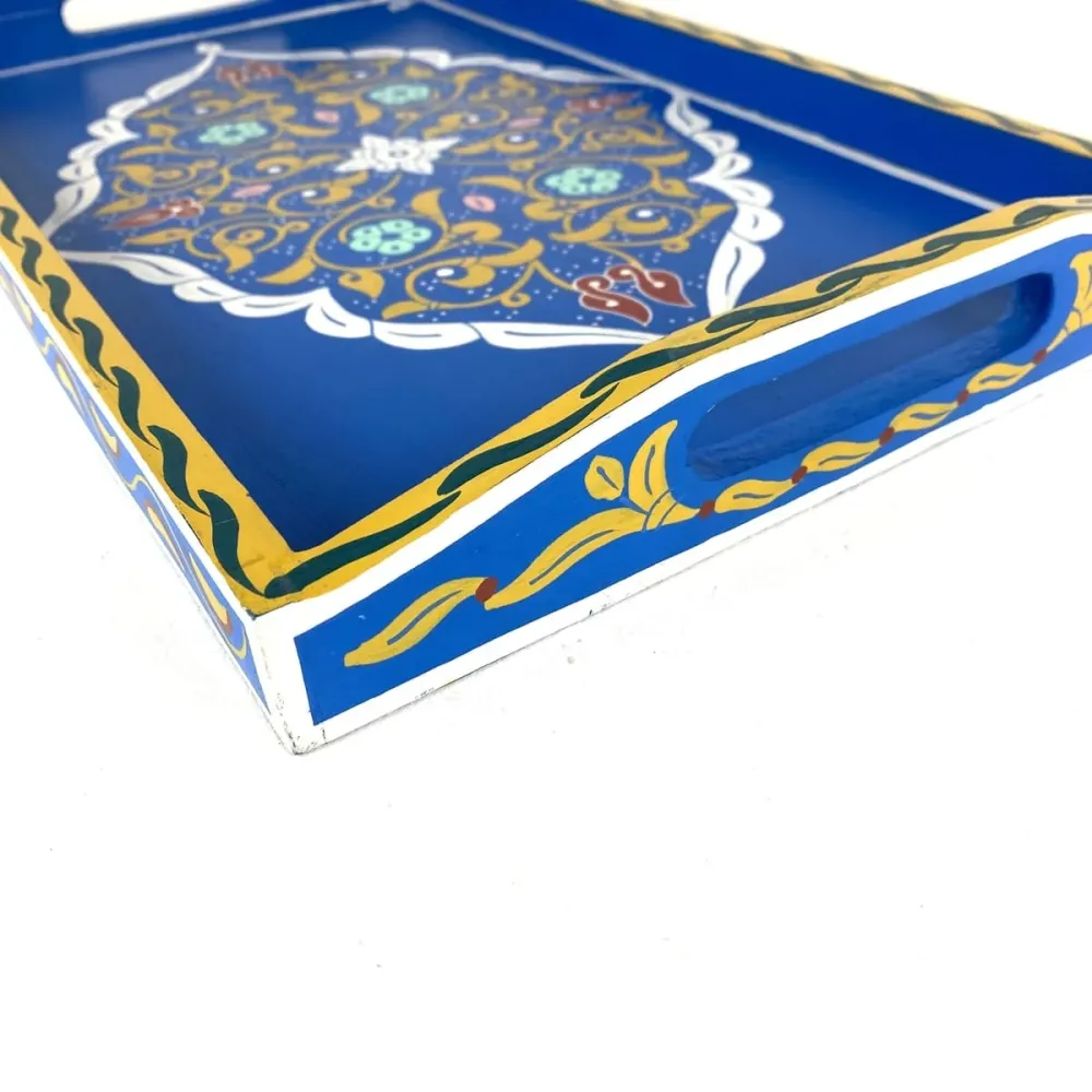 Blaues marokkanisches Teetablett 47x28