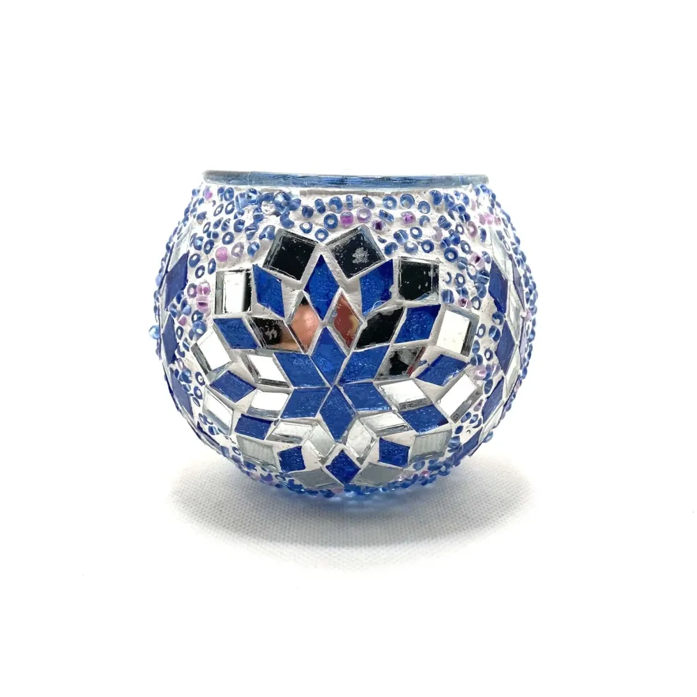 Blau-weißer türkischer Kerzenhalter