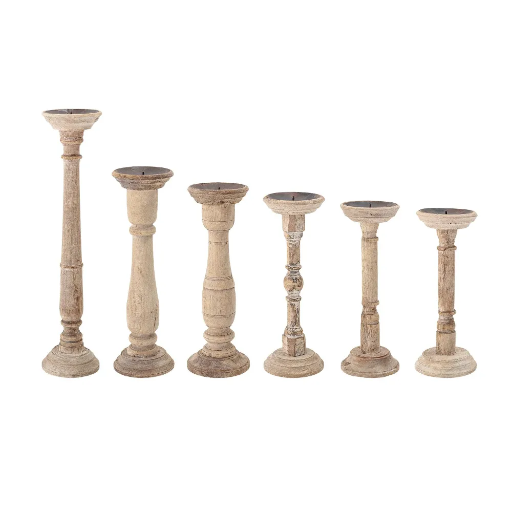 Bloomingville CREATIVE COLLECTION Carola Kerzenständer Set aus recyceltem Holz