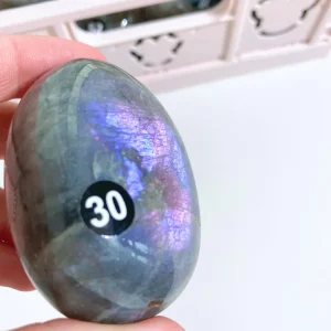 Blue blau Purple Lila Mermaid Labradorit Palmstone 6cm (30) - Aus Madagascar