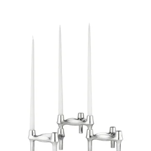 BMF Kerzenhalter 3er Set chrome Stoff Nagel