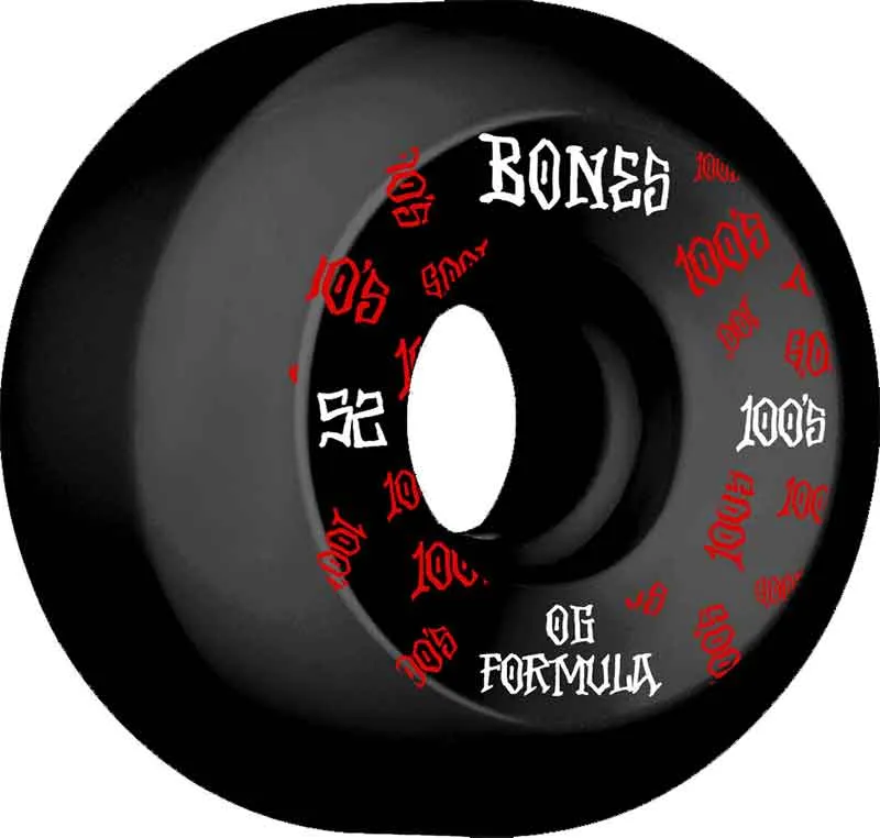 Bones 52mm 100A V5 OG Formula Sidecut Wheels Black