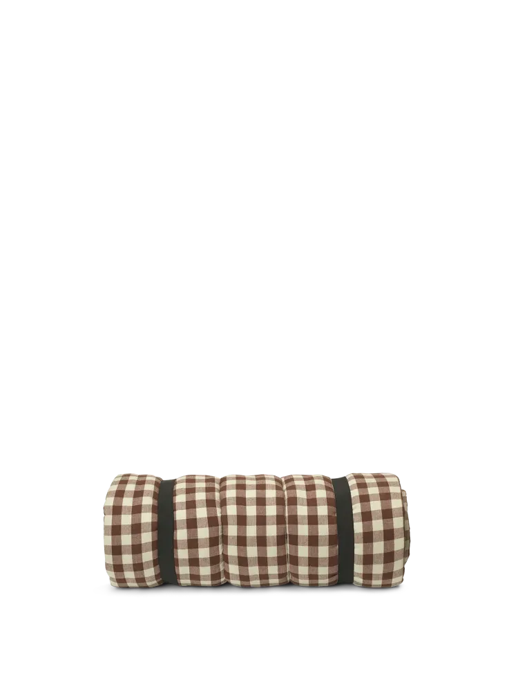 Bothy Check Quilted Mattress - Cinnamon/Grey Green