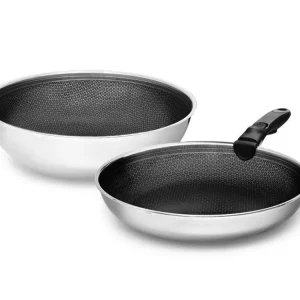 BRATPFANNEN-SET WOK MIT ABNEHMBAREM GRIFF – 2 STÜCK