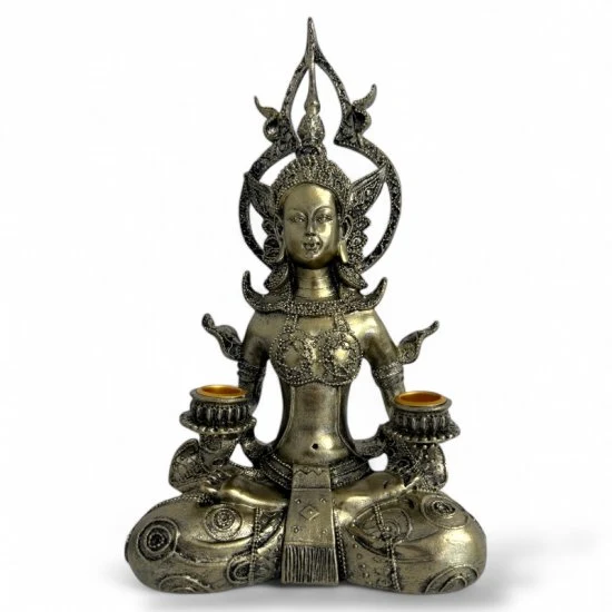 Buddha Kerzenhalter aus Kunstharz