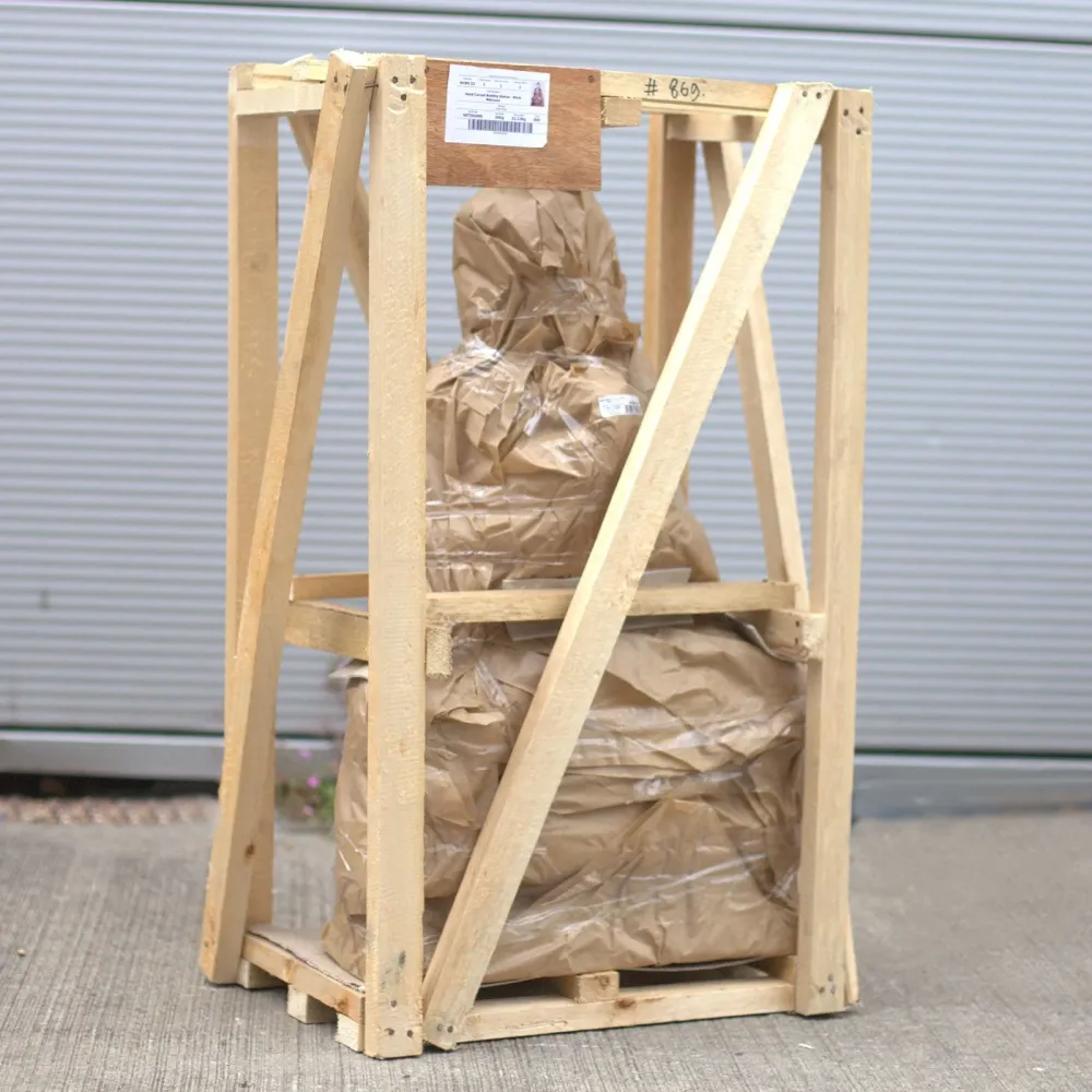 Buddha-Statue, handgeschnitzt aus Suar-Holz, 60 cm