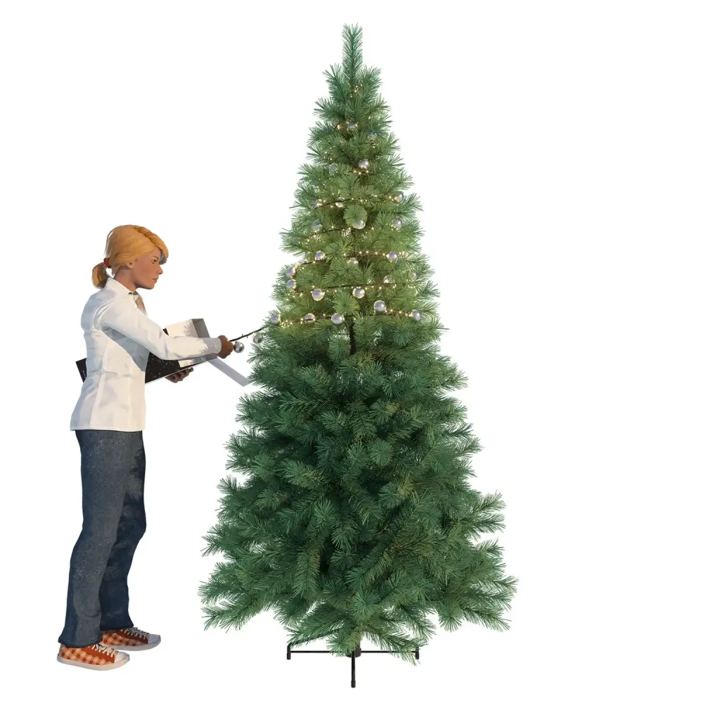 B-Ware Hemsson Led Lichterkette Lichtergirlande Weihnachtsbaum Silber 550 Le Ds 4 Stück