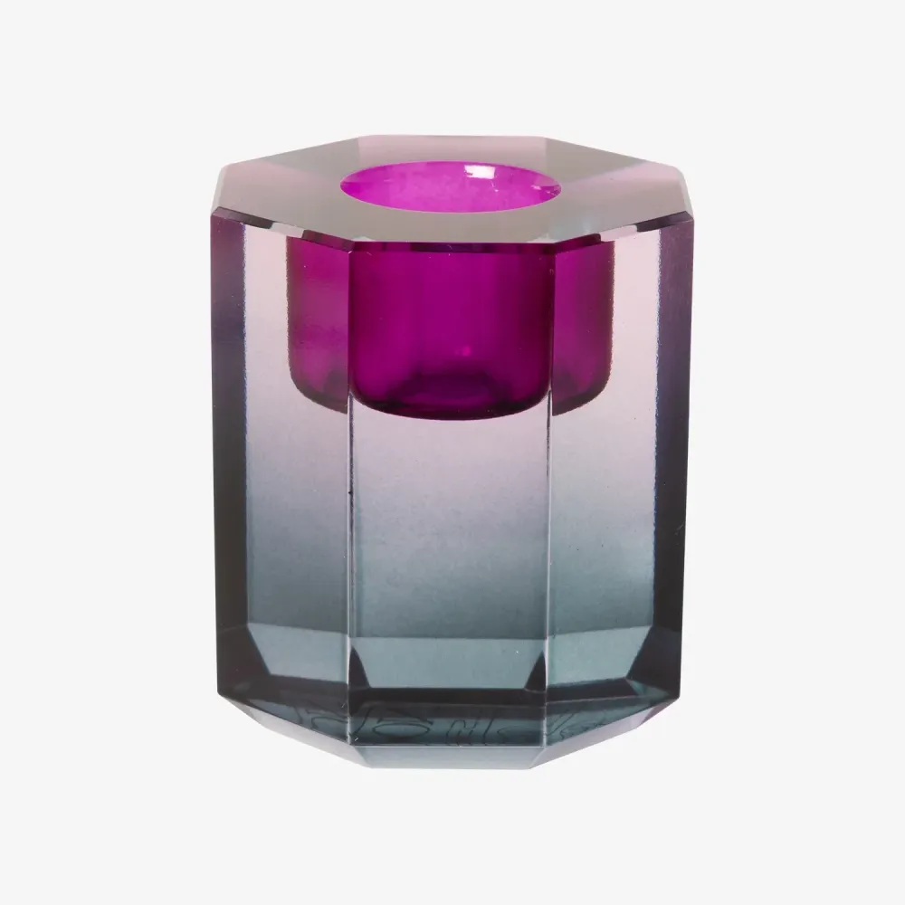 Candle holder / Kerzenständer / Kristallhalter / petrol ombre / 6x5x5cm