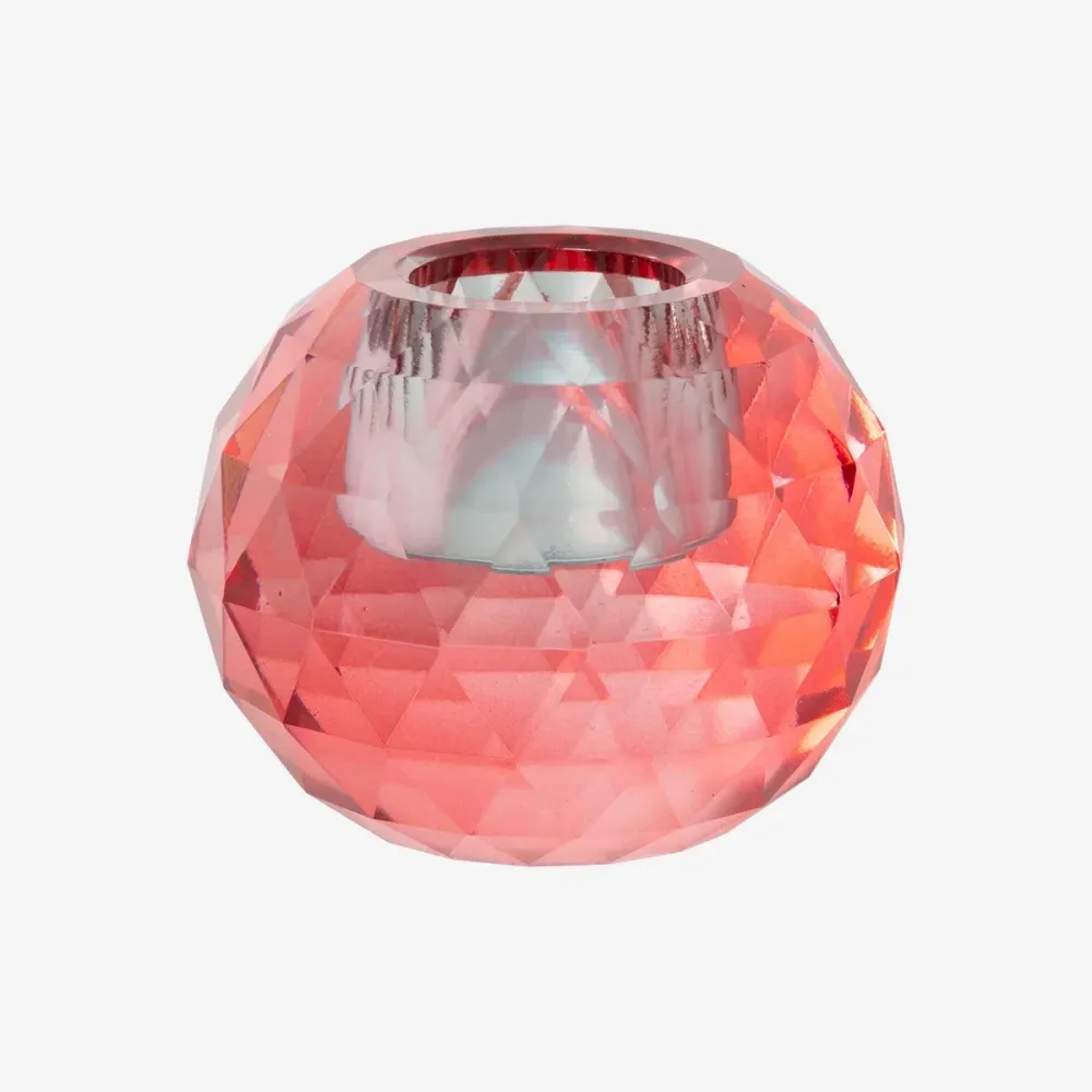 Candle holder / Kerzenständer / Kristallhalter / rot ombre / 4,5xø6 cm