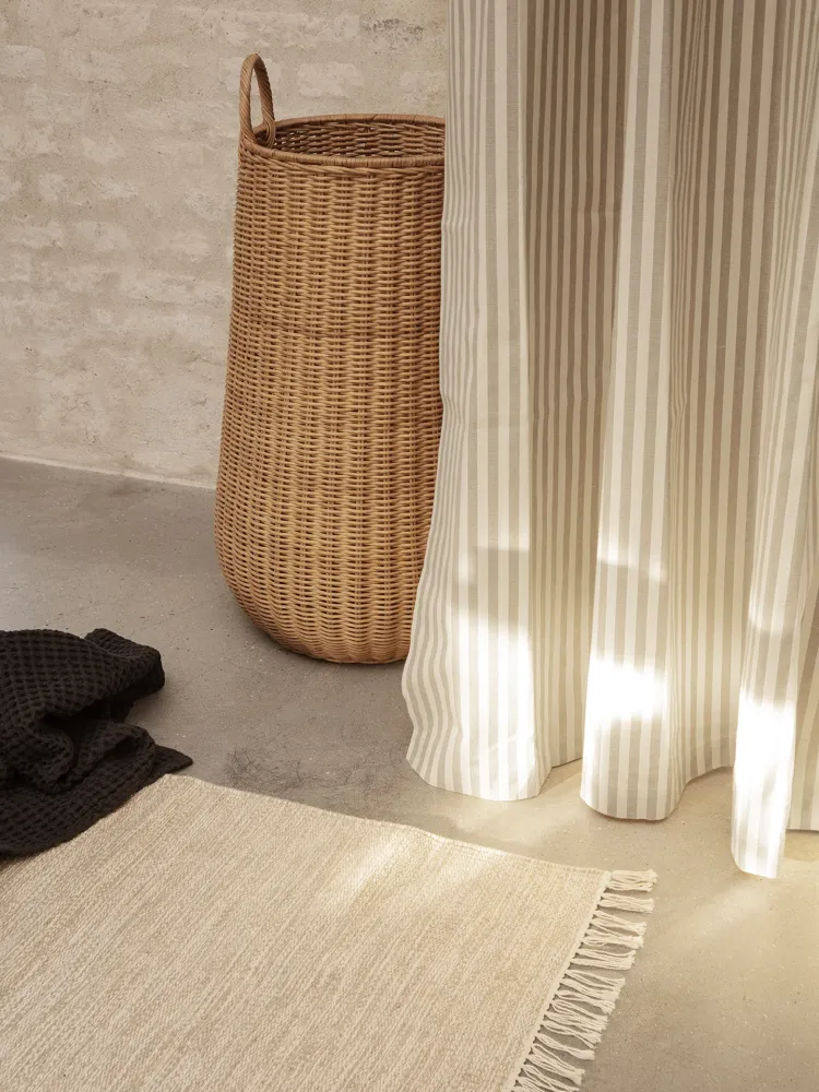 Chambray Shower Curtain - Sand/Off-White