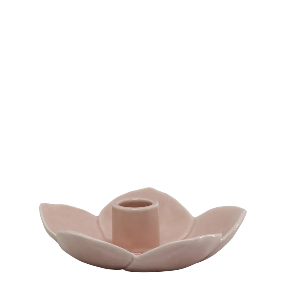 Chic Antique - Kerzenhalter Steingut staubig rosa H3,5 cm
