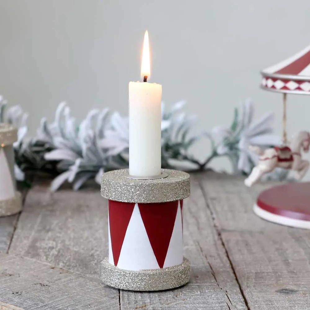 Chic Antique - Kerzenständer Trommel mit glitzer