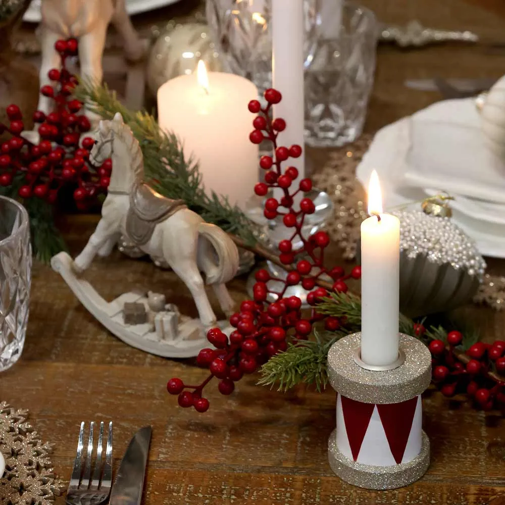 Chic Antique - Kerzenständer Trommel mit glitzer