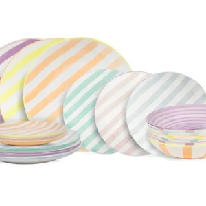 Cookinglife Geschirrset Spring Vibes - 18-teilig / 6 Personen - 6 Speiseteller, 6 Frühstücksteller und 6 Suppenteller