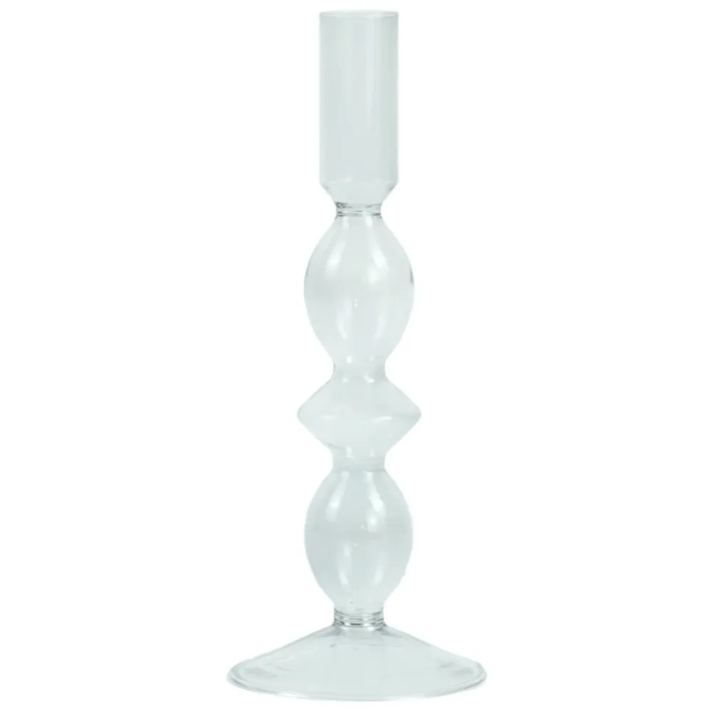 Cora Glas-Kerzenhalter grau 20 cm