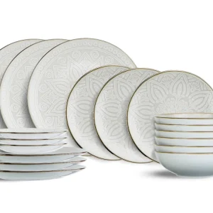 Cosy & Trendy Geschirrset Murano - 18-teilig / 6 Personen - 6 Speiseteller, 6 Frühstücksteller und 6 Suppenteller