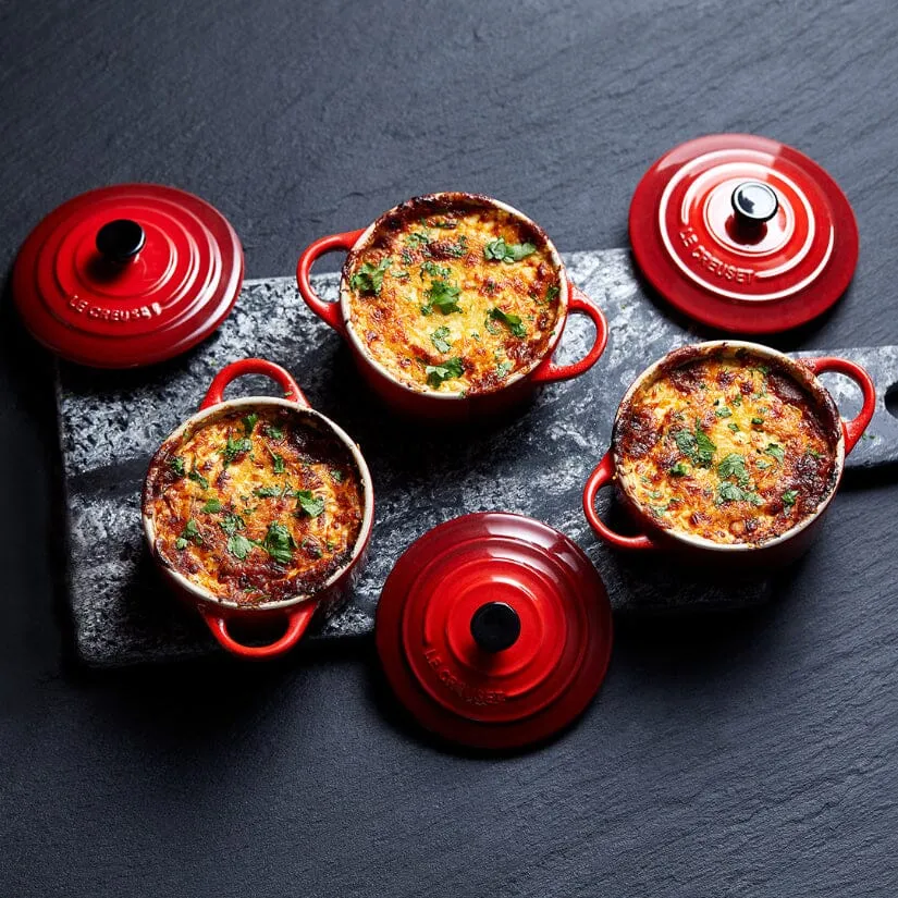 Le Creuset - 4er-Set Mini-Bratpfannen Kirschrot 10cm 0,25l