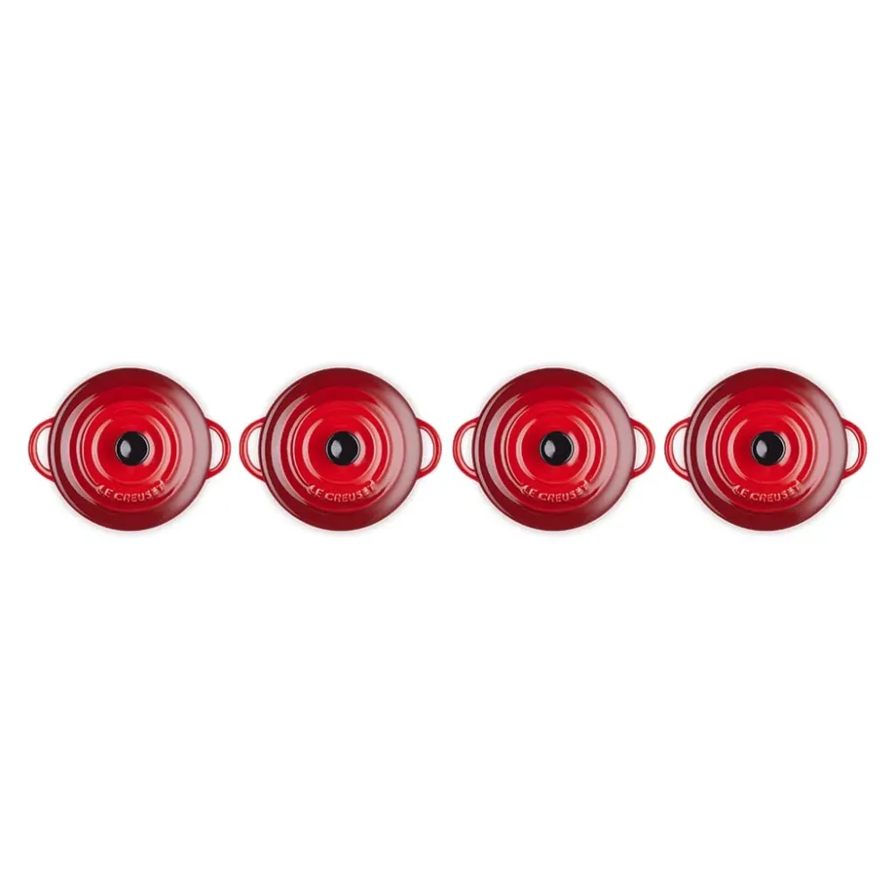 Le Creuset - 4er-Set Mini-Bratpfannen Kirschrot 10cm 0,25l