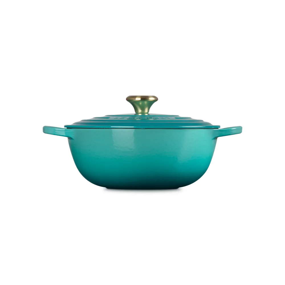 Le Creuset Marmite Bratentopf Signature „Bleu Riviera“ Ø26cm / 4,1L