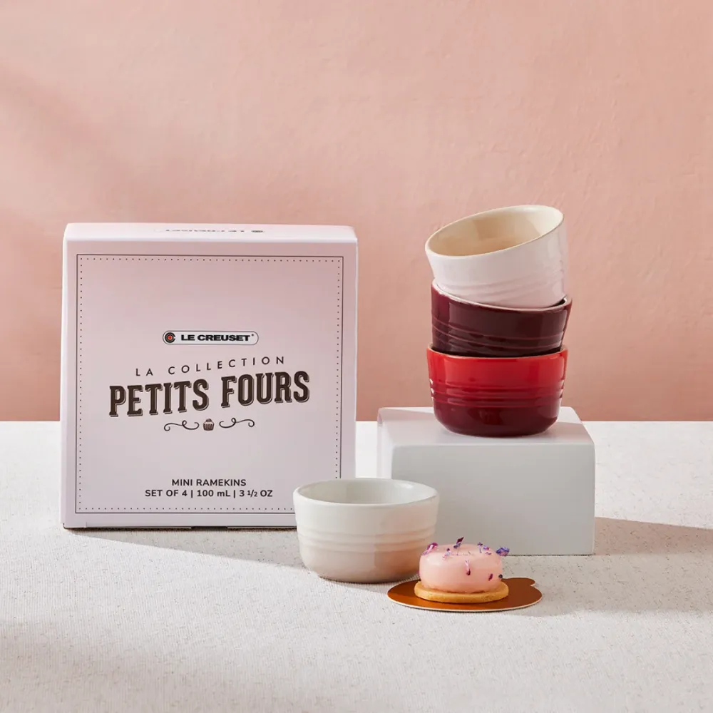 Le Creuset Set mit 4 Petit Fours Mini-Ramekins