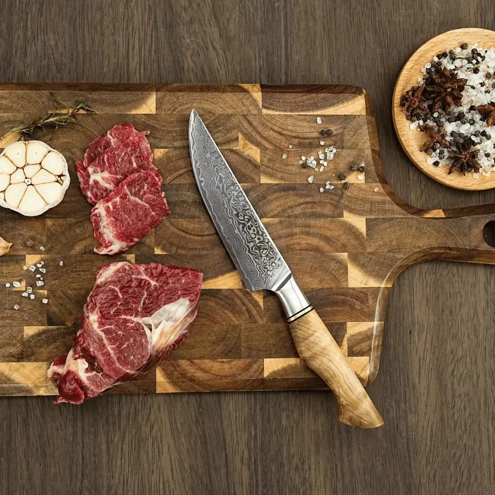 Damast Steakmesser Bergahorn