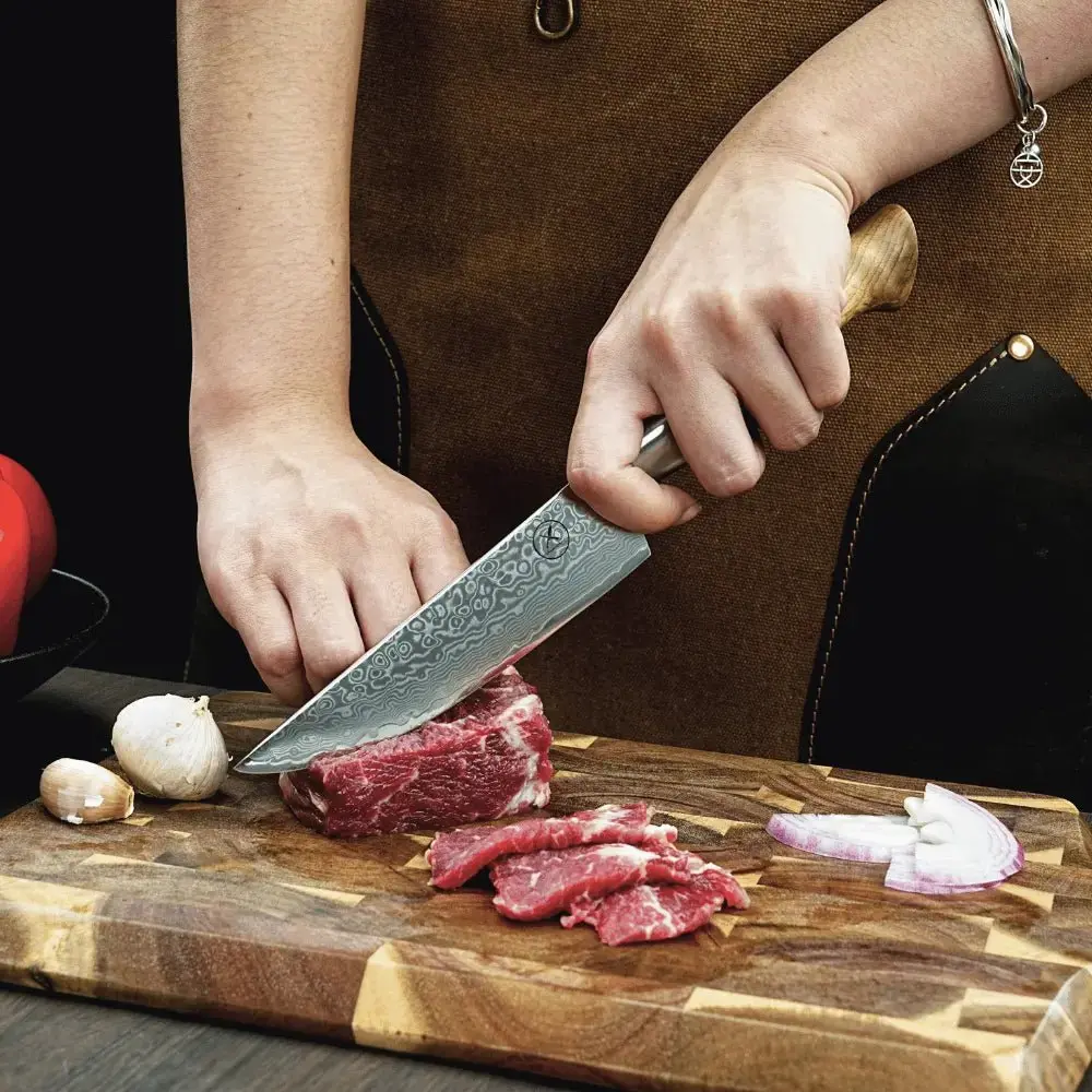 Damast Steakmesser Bergahorn