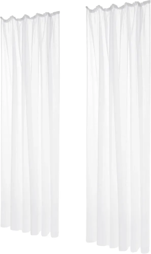 Deconovo Transparente Voile Gardinen 175x140cm Weiß 2er Set
