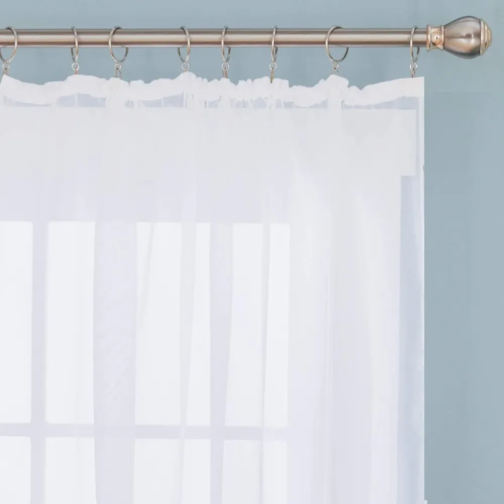 Deconovo Transparente Voile Gardinen 175x140cm Weiß 2er Set