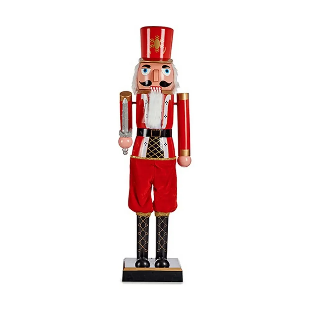 Deko-Figur Rot Schwarz Nussknacker 10 x 37 x 9 cm Kunststoff