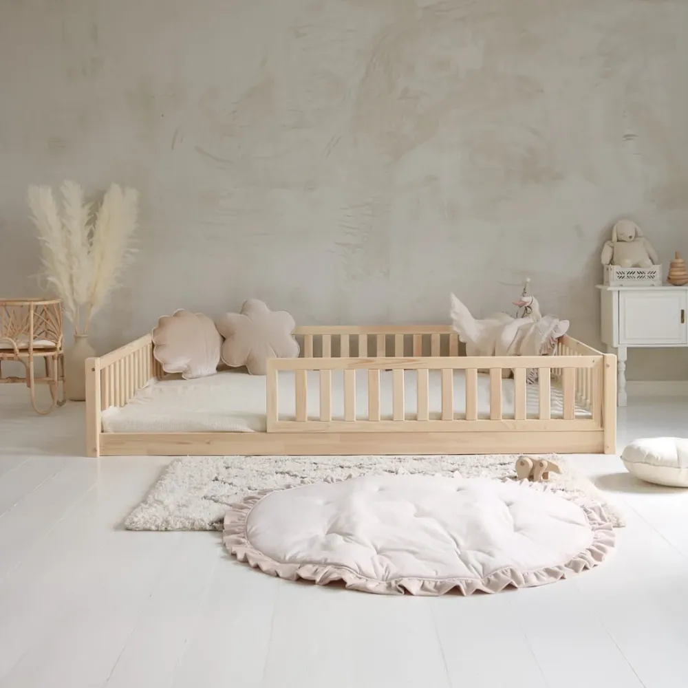 Design4kids Kinderbett Bino Komfort - 190x140 Naturholz (1cm Füße)