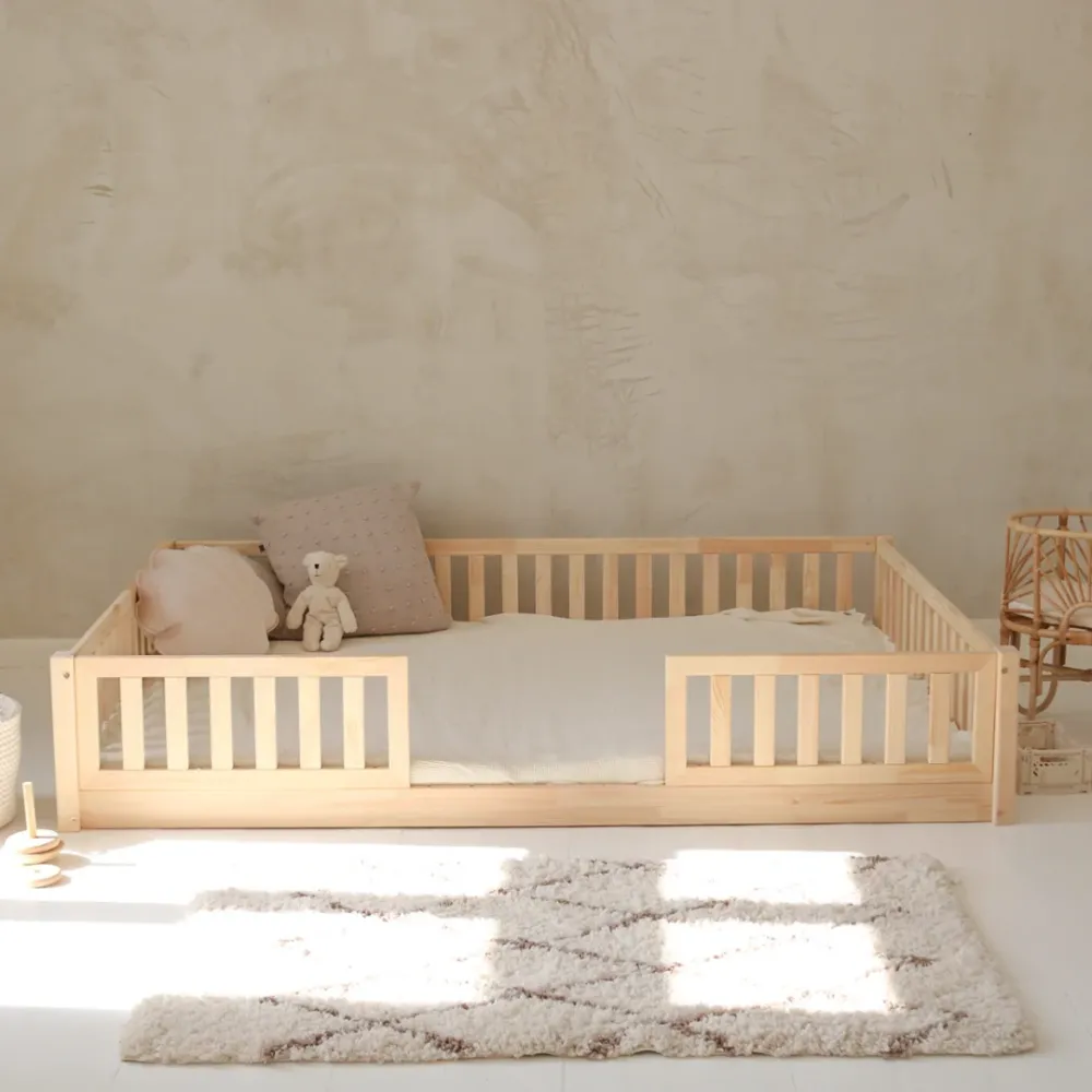Design4kids Kinderbett Bino Pro - 190x140 Naturholz (1cm Füße)