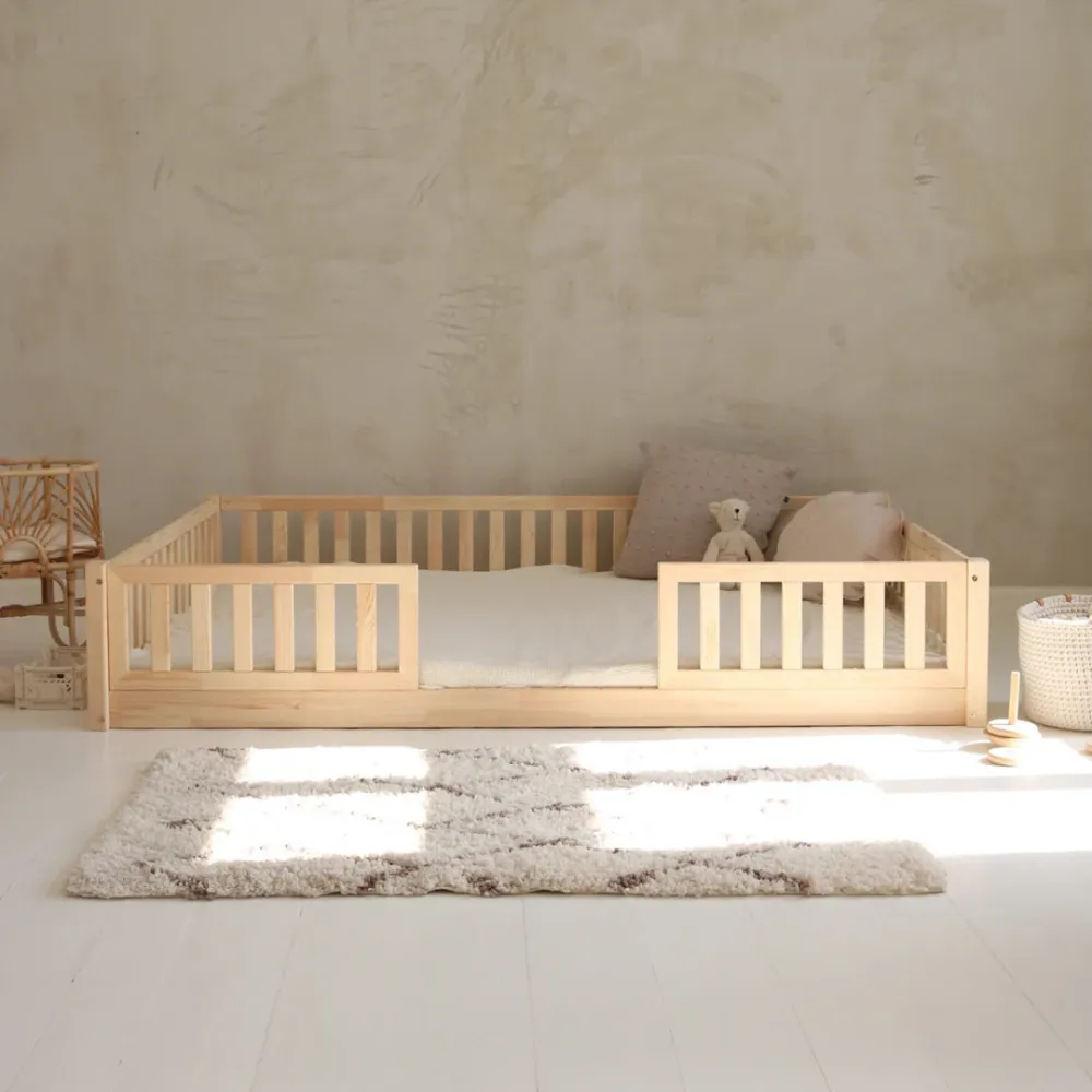Design4kids Kinderbett Bino Pro - 190x140 Naturholz (1cm Füße)