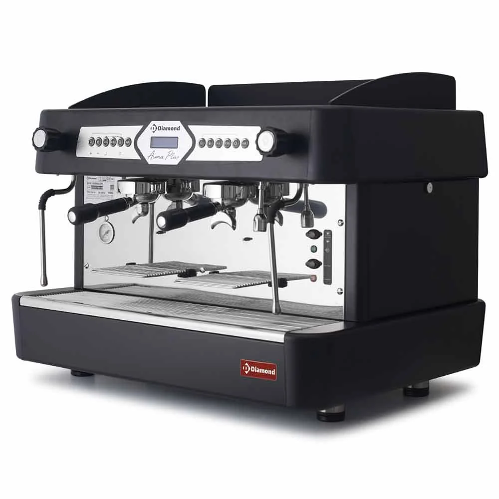 Diamond Kaffeemaschine 2 Gruppen, automatisch (mit Display) - SCHWARZ - AROMA/2EB