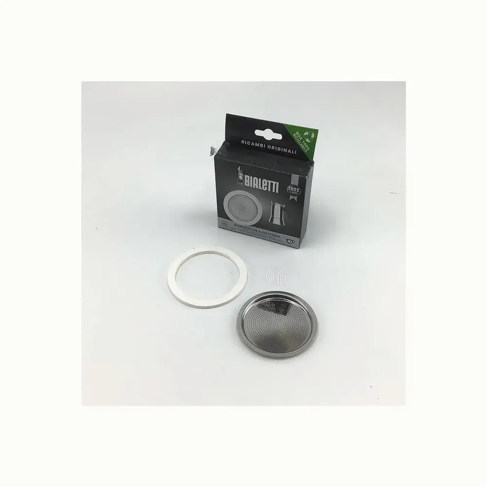 Dichtung und Siebträger 10 Tassen für originale Bialetti Kaffeemaschine 0800403