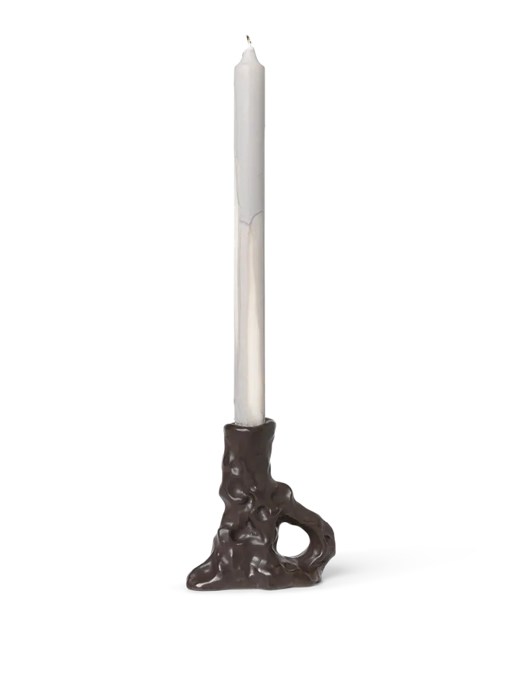 Dito Candle Holder - Single - Dark Brown