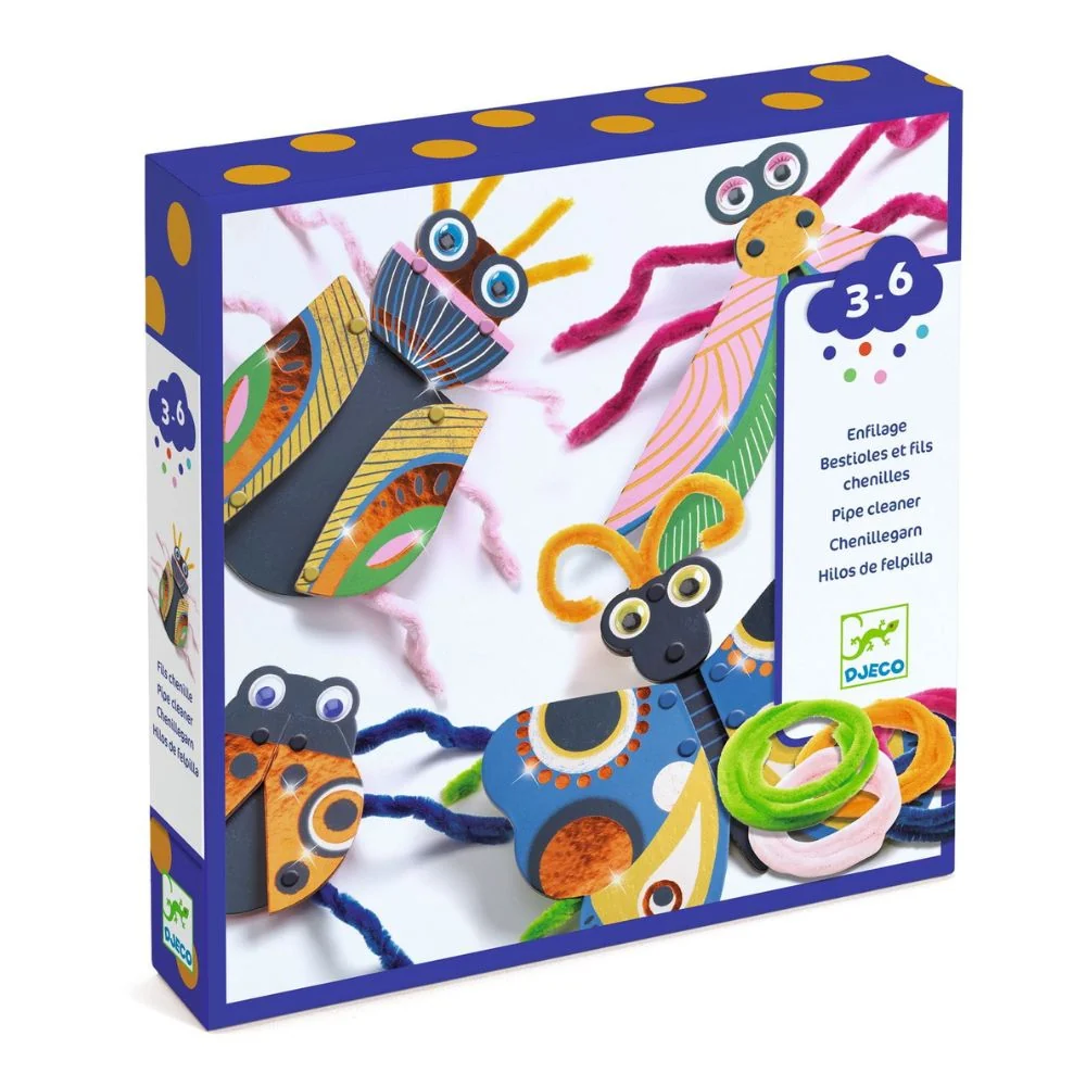 Djeco Kinder-Kunst-Set Glänzende Würmer