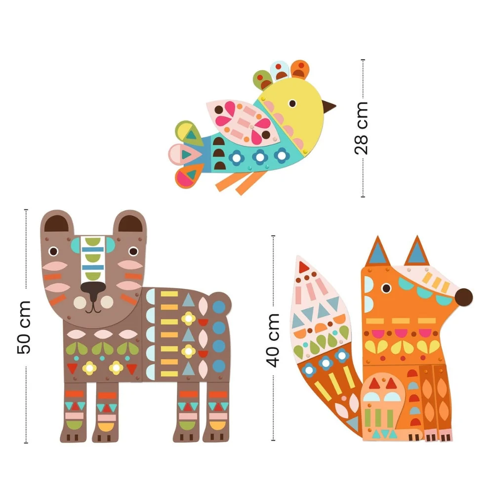 Djeco Kinder-Kunst-Set 3 Tier-Collagen