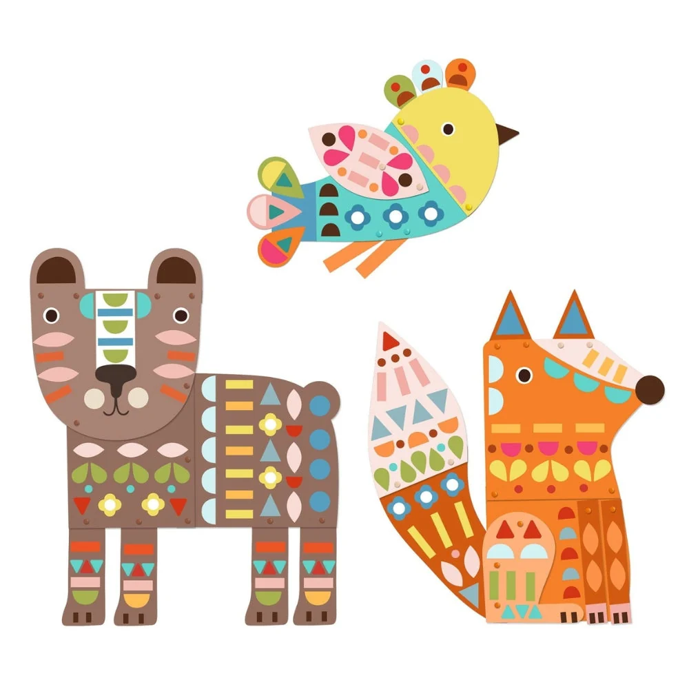 Djeco Kinder-Kunst-Set 3 Tier-Collagen