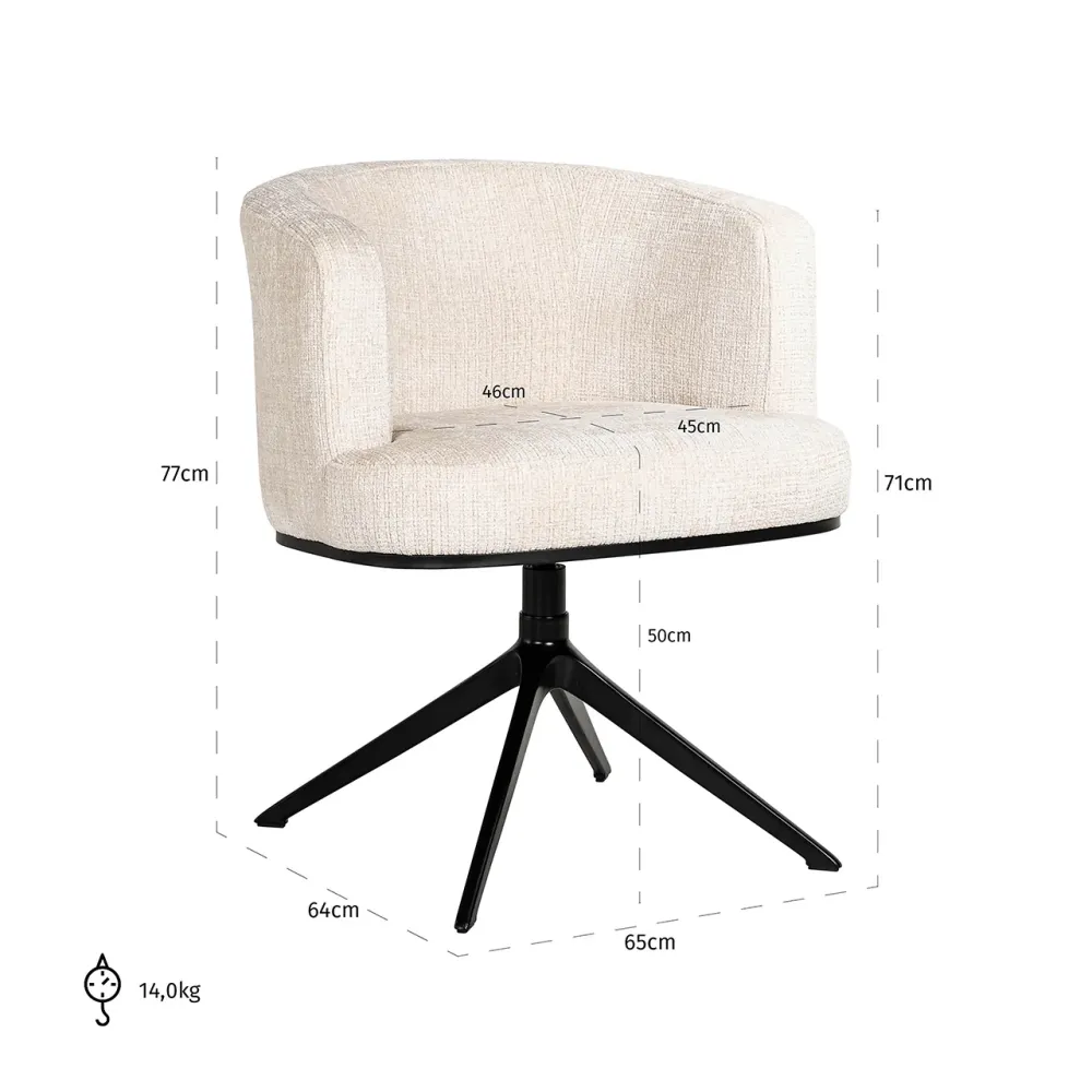 Drehstuhl Cheyenne beige Chenille (Niagara 902 beige Chenille)
