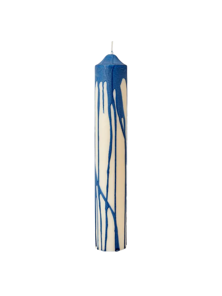 Dryp Pillar Candle - Large - Deep Blue