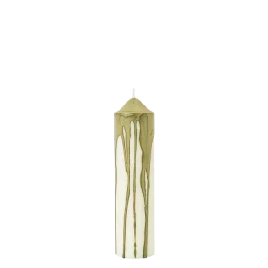 Dryp Pillar Candle - Small - Olive Green