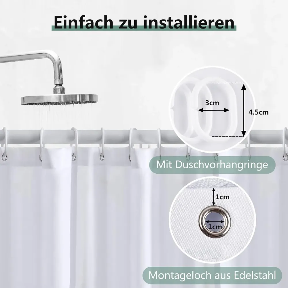 Duschvorhang 120x200 cm Anti-schimmel PVC Waschbar