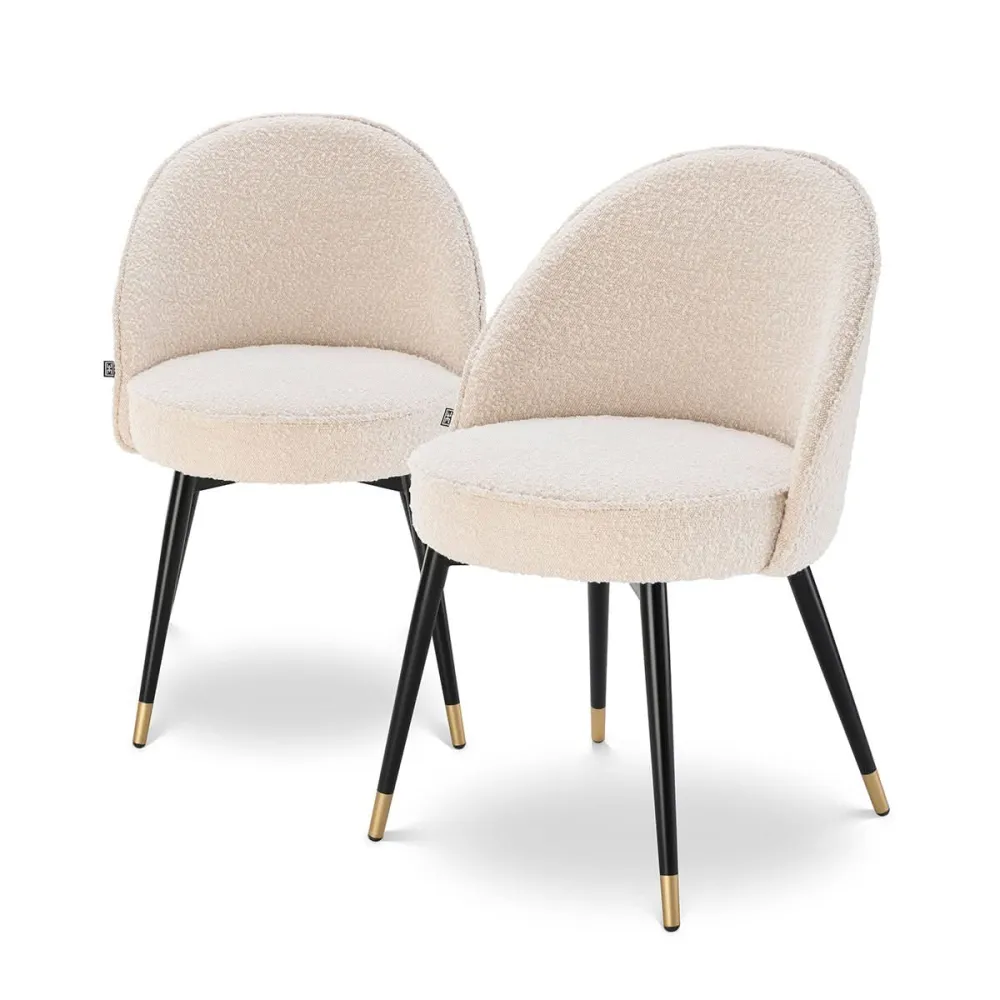 Eichholtz Esszimmerstuhl Cooper – Bouclé Cream (Set aus 2)