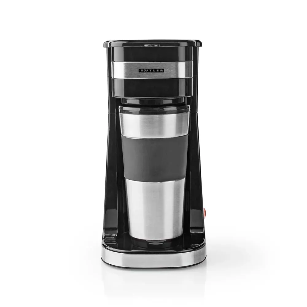 Einzelportions-Kaffeemaschine | 0,4 l | 750 W | Isolierter Reisebecher | Automatische Abschaltung | Schwarz